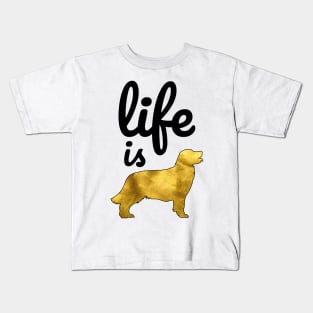 Golden Retriever Dog Gift Shirt Life Is Golden Kids T-Shirt